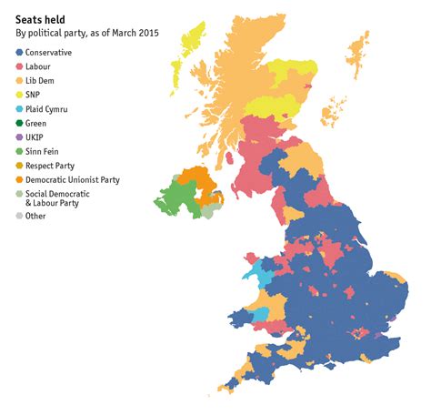 UK general election 2015 - map of Britain: Constituency cartography ...