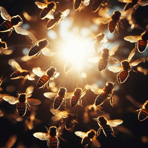 Premium AI Image | A swarm of bees close up ai generative