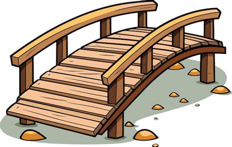 Premium Vector | Wooden old bridge in cartoon style isolated on white background vector illustration