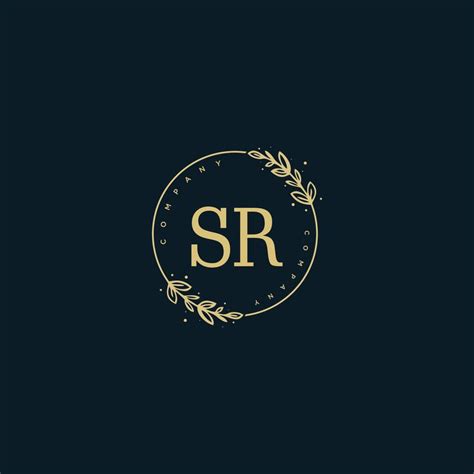 Initial SR beauty monogram and elegant logo design, handwriting logo of ...