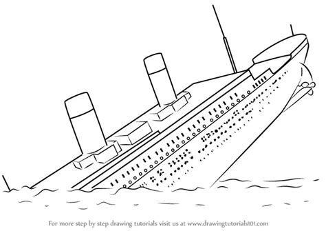 Learn How to Draw Titanic Sinking (Boats and Ships) Step by Step : Drawing Tutorials | Titanic ...