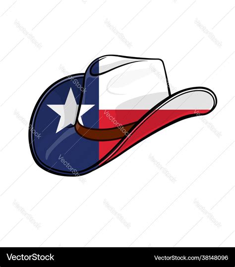 Cowboy stetson hat with texas flag Royalty Free Vector Image