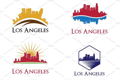 4 Los Angeles City Skyline Logo | Branding & Logo Templates ~ Creative ...