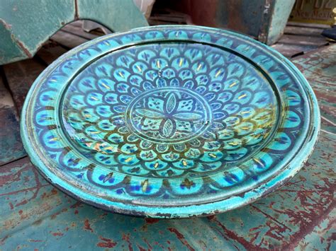 Vintage 13 Islamic Pottery Plate Bowl Turquoise Glaze Decorative Wall ...