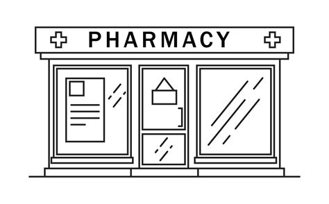 Pharmacy building line medicine concept. Architectural form 2969816 ...