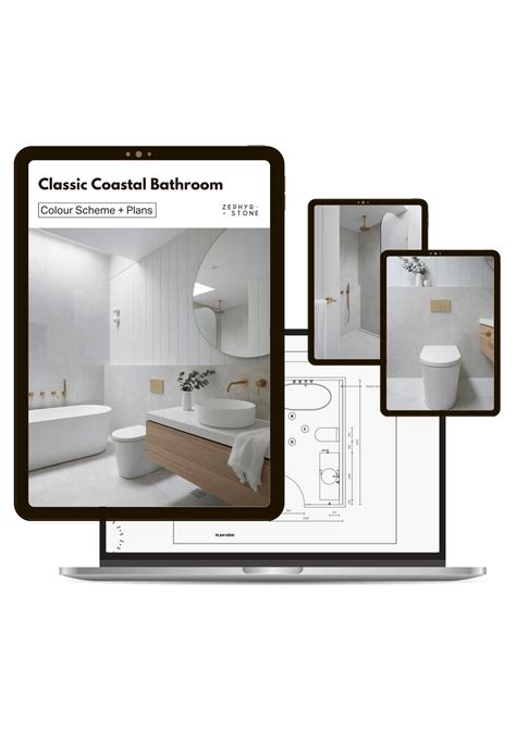 Coastal Bathroom Design | Downloadable Classic Coastal Bathroom Plans + Colour Scheme — Zephyr ...