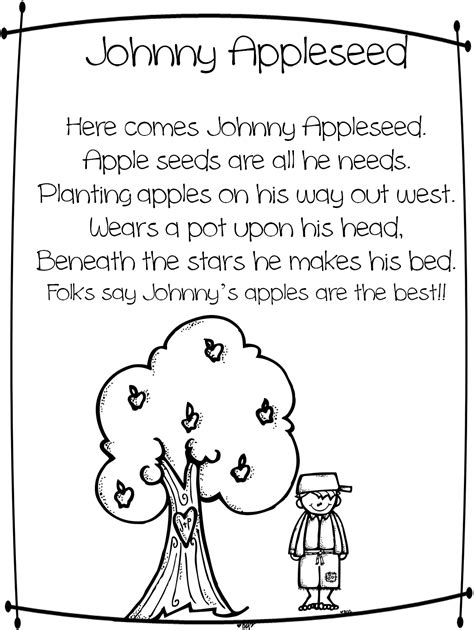 Johnny Appleseed Printable Story - Printable Word Searches