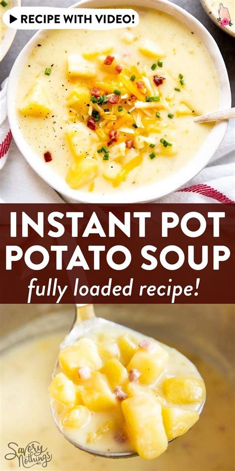 Loaded Instant Pot Potato Soup | Instant pot dinner recipes, Bisque soup recipes, Potato soup