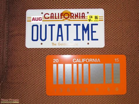 Back To The Future DeLorean License Plates replica movie prop