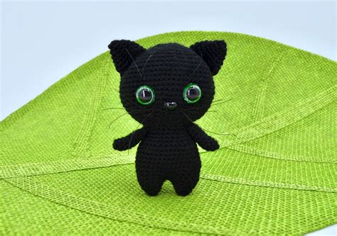 Stuffed Animals & Plushies Toys Hand crocheted Black Cat etna.com.pe