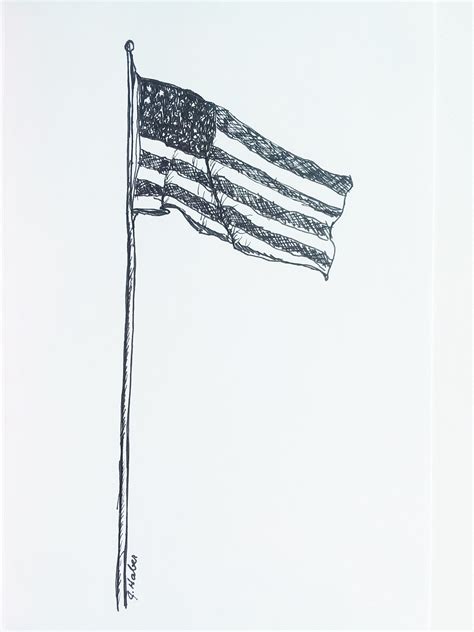 American Flag Drawing