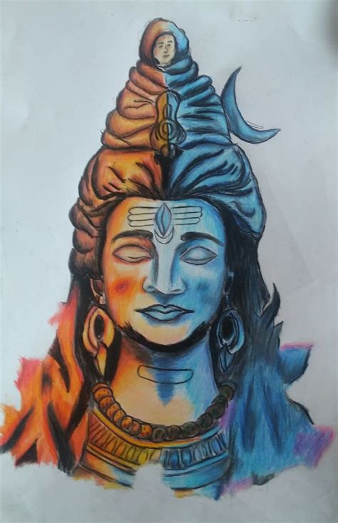 Colour print of a drawing of Lord Shiva | 5 prints in a packet ...