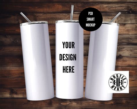 20 Oz Tumbler Mockup PSD, Flatlay Mockup, Skinny Tumbler Mockup , PSD ...