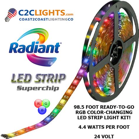 LED RGB Strip Light Tape Kit, 4.4W / Foot 12V Standard - 16.4 Feet ...