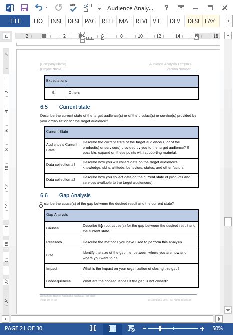 Audience Analysis – Template MS Word Excel | Free Samples & Checklists