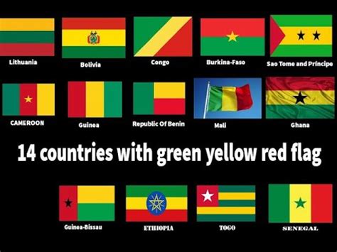 14 Countries With Green Yellow Red Flags (Pan-African colors) - YouTube