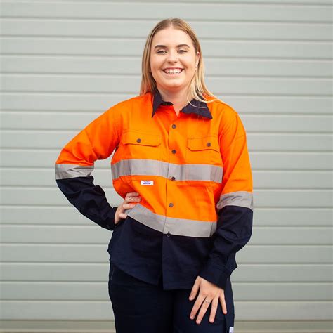 Southern Cross Workwear - Ladies Hi Vis Work Shirt (Open Front) O/N ...