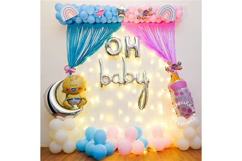 Pastel Pink and Blue Theme Baby Shower Decor in Delhi NCR | Jaipur