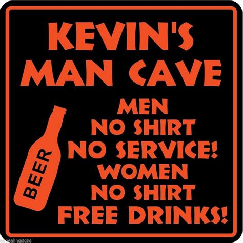 Personalized Custom Name MAN CAVE Sign Bar Beer Den Garage Funny Sign ...