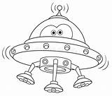 Alien Spaceship Coloring Page sketch template