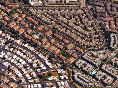 Rooftops Single Family Homes In California Suburbs Stock Image - Image ...