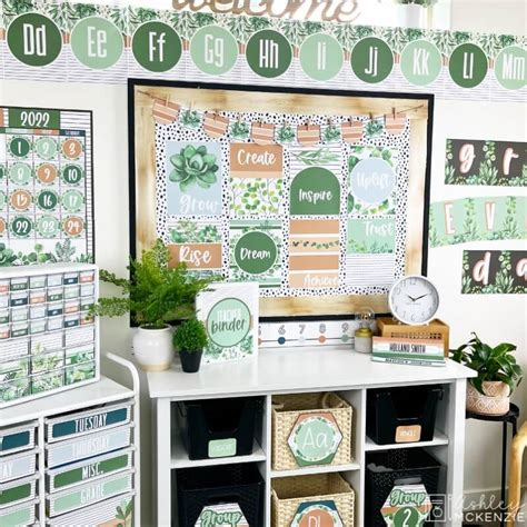 Modern Greenery Classroom Decor - Ashley McKenzie