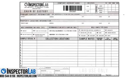 Evidence Chain Of Custody Form Template