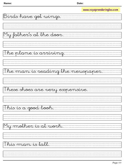 Recursos Educativos en inglés - Worksheets Calligraphy Fichas ...