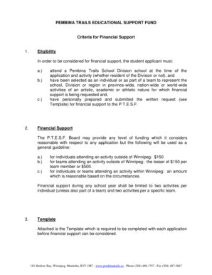 Fillable Online pembinatrails Pembina Trails Support Fund Criteria ...