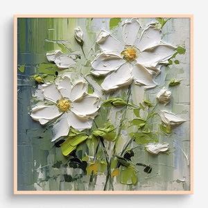 Daisy Oil Painting Wildflowers Artwork Floral Wall Art Print - Etsy