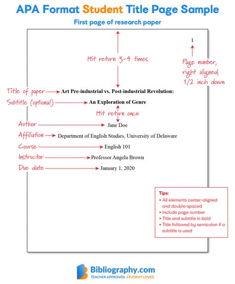 APA Title Page Elements and Format | Bibliography.com