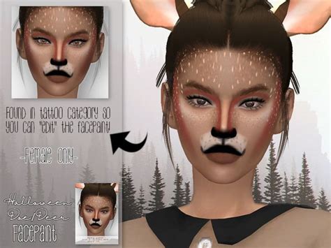 IzzieMcFire's IMF Halloween Doe Facepaint | Sims 4, Sims, Sims 4 tattoos