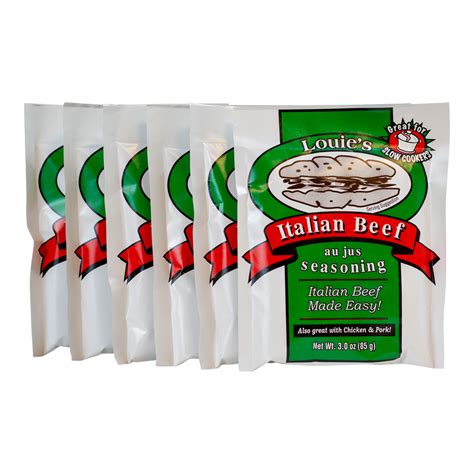 Louie's Italian Beef Au Jus Seasoning - 6-3oz packages - Louie's Seasoning