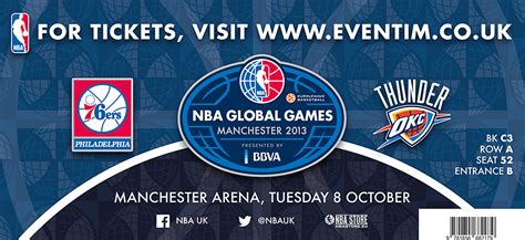 TICKETS ON SALE FOR NBA GLOBAL GAMES – MANCHESTER 2013