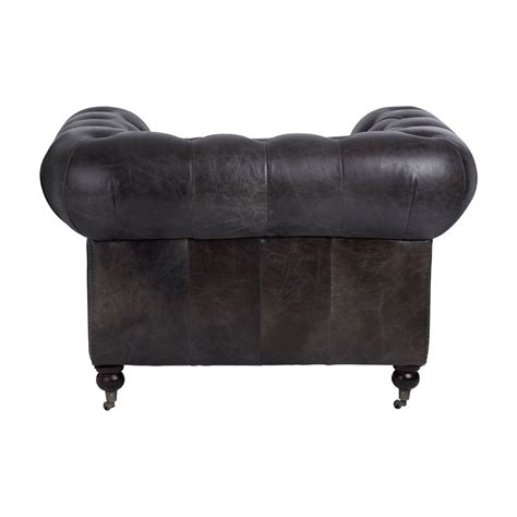 Chesterfield Grey Leather Armchair