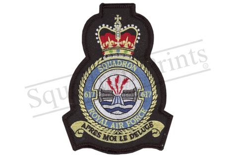 617 Squadron crest badge, Lightning - Patches | Squadron Prints