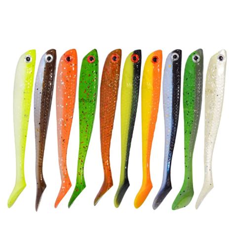 1Pcs 10 Colors Soft Rubber Bait Fishing Lures 75mm 2.8g Quality Professional Artificial Bait ...