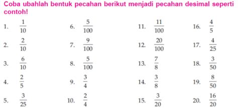 Soal Pecahan Ke Desimal Kelas 4 - Homecare24