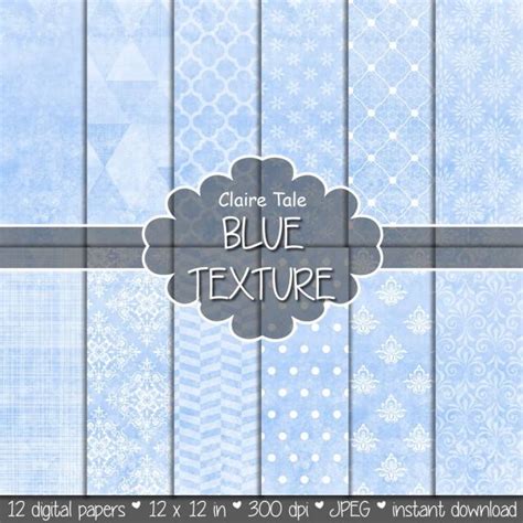 Baby Blue Digital Paper, Baby Blue Printable Paper, Baby Blue Scrapbook ...