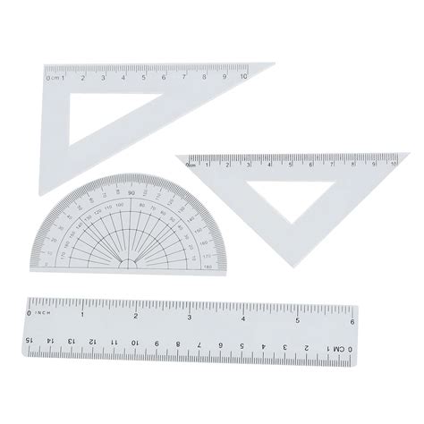 Students Maths Geometry Stationery Ruler Set Squares Protractor-in ...