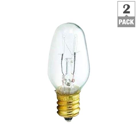 Philips 15-Watt C7.5 Incandescent Clear Candelabra Base Light Bulb (2 ...