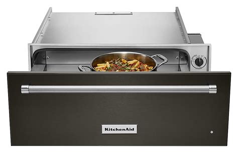 KitchenAid 30" Warming Drawer with Slow Cook Warming and PrintShield Finish Black Stainless ...