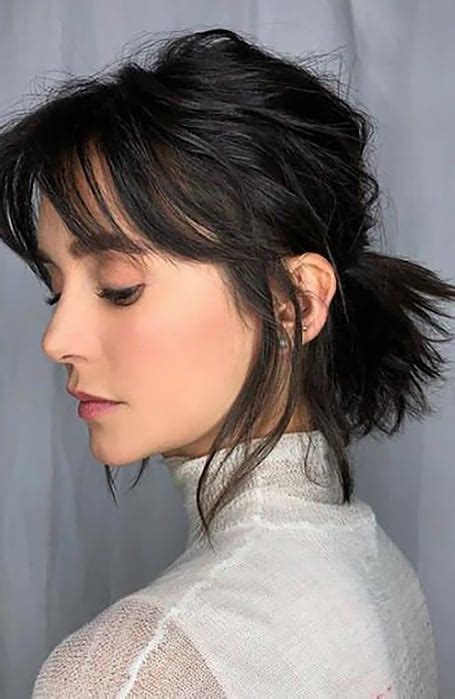 High Ponytail Hairstyles With Side Bangs