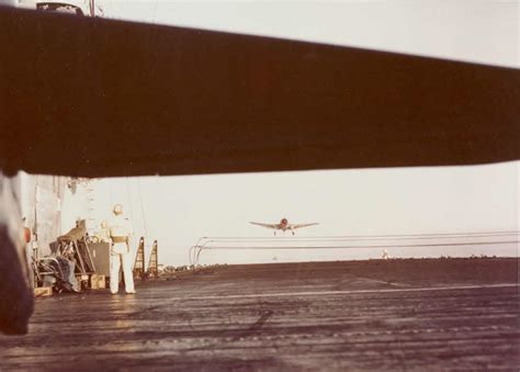 British F6F Hellcat coming in to land on USS Tulagi (CVE-72)