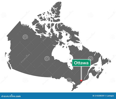 Place Name Sign Ottawa at Map of Canada Stock Vector - Illustration of graphic, traffic: 210208359