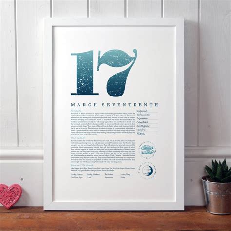 March 17th Birthday Print - Make it with Words