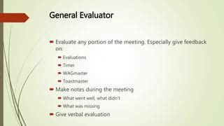 Toastmaster meeting roles | PPT