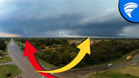 Texas Tornado Outbreak - Drone Chase Wedge Tornado into Oklahoma | Reed's storm chase on ...