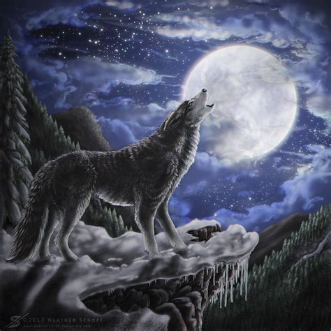 Wolf Full Moon Wallpaper - WallpaperSafari