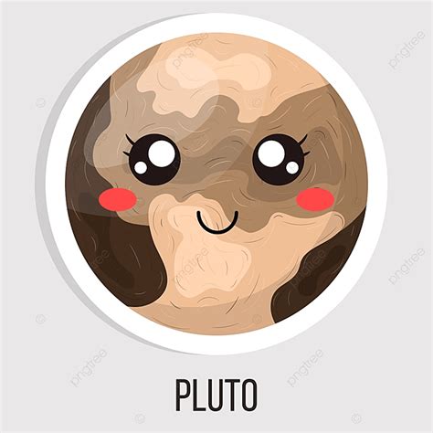 Pluto Planet Vector Hd PNG Images, Cartoon Cute Pluto Planet Isolated On White Background ...